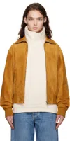 BOTTEGA VENETA TAN CALFSKIN SUEDE JACKET