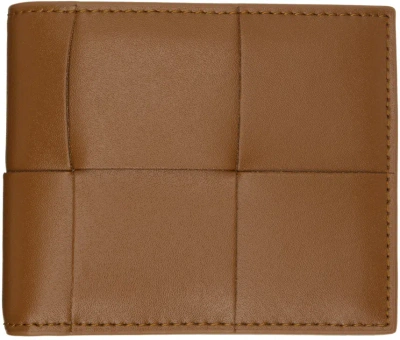 Bottega Veneta Tan Cassette Bi-fold Wallet In 2539 Cognac