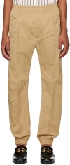 Bottega Veneta Tan Elastic Waist Pants In 9640-sesame
