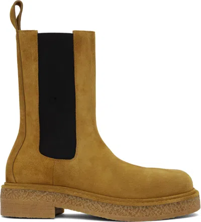 Bottega Veneta Men Chelsea Boots In Suede In Brown