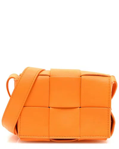 Bottega Veneta Tan Intrecciato Leather Padded Cassette Crossbody (authentic  Pre-loved) In Orange