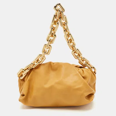 Pre-owned Bottega Veneta Tan Leather The Chain Pouch Bag