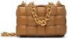 Bottega Veneta Tan Padded Chain Cassette Bag In 9830 Caramel 20 Gold