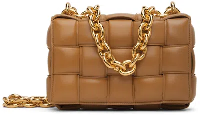 Bottega Veneta Tan Padded Chain Cassette Bag In 9830 Caramel 20 Gold