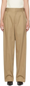 Bottega Veneta Tan Tapered Trousers In 9281 Desert Taupe