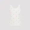 Bottega Veneta Ivory Cotton Blend Tank Top In Chalk Vernis