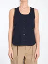 Bottega Veneta Buttoned Scoop Neck Tank Top In Animal Print