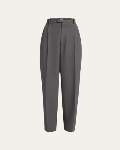 Bottega Veneta Tapered Wool Stretch Tricotine Trousers In Graphite