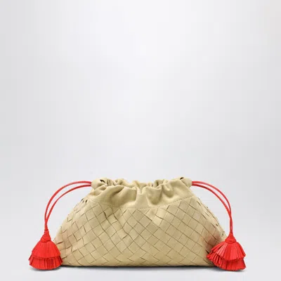 Bottega Veneta Tapioca Night Dustbag In Woven Suede In Beige