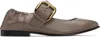 Bottega Veneta Taupe Astaire Mary-jane Ballerina Flats In Khaki