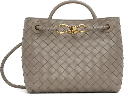 Bottega Veneta Andiamo Small Intrecciato Leather Tote In Gray