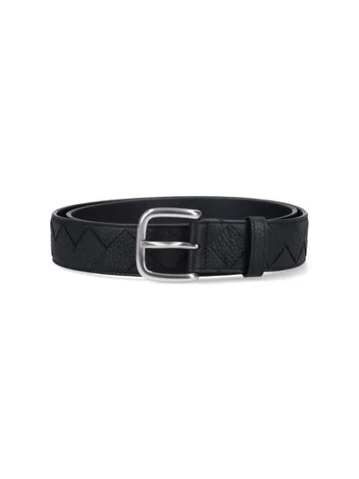 ベルト BOTTEGA VENETA BELT INTRECCIO 20 TAURILLON Bottega Veneta Belt Intreccio 20 Taurillon In Black-silver