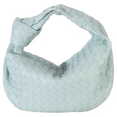 Pre-owned Bottega Veneta Teal Washed Nappa Intrecciato Teen Jodie In Green
