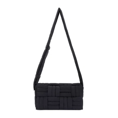 Bottega Veneta Tech Cassette Stitch Black Polyamide Shoulder Bag