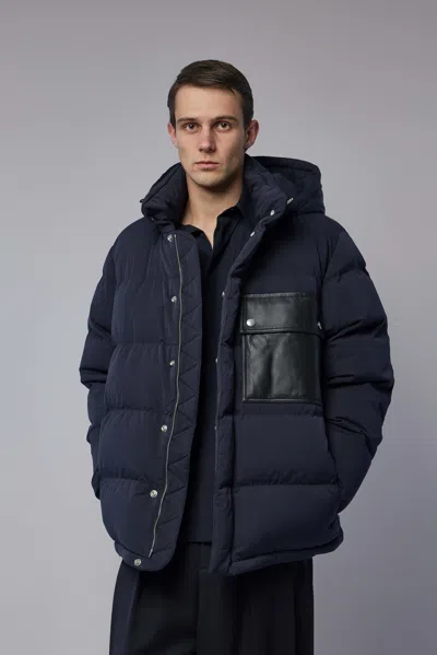 Bottega Veneta Tech Cotton Puffer Jacket In Blue