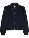 Bottega Veneta Tech Nylon Jacket With Ribbed Cuffs And Hem In Blue