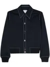 Bottega Veneta Tech Nylon Jacket With Ribbed Cuffs And Hem In Blue