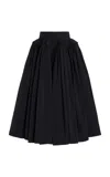Bottega Veneta Tech Nylon Midi Skirt In Black