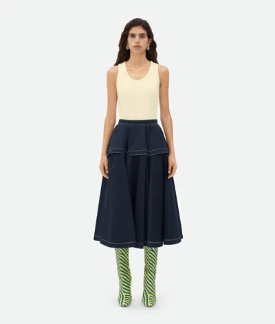 Bottega Veneta Tech Nylon Skirt In Blue