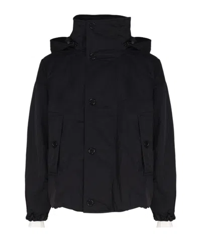 Bottega Veneta Tech Padded Hooded Jacket In Black