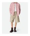 Bottega Veneta Technical Cotton Cargo Shorts In Nude