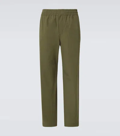 Bottega Veneta Technical Faille Straight Pants In Green