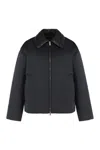 Bottega Veneta Intrecciato Leather-trimmed Shell Down Jacket In Black