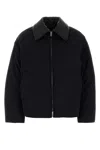 Bottega Veneta Down Jacket With Leather Trim And Intrecciato Motif Coats Black In Black
