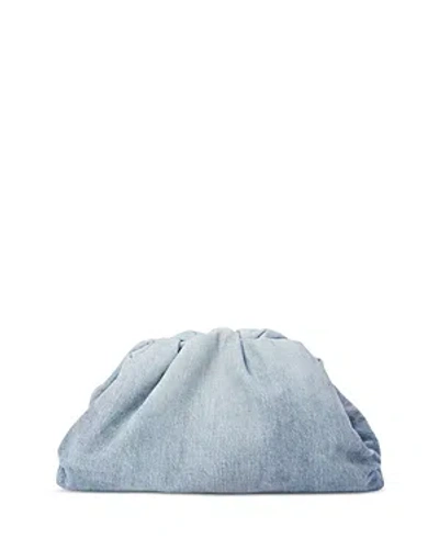 Bottega Veneta Teen Denim Look Leather Pouch In Denim/gold