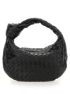 Bottega Veneta Jodie Teen Mini Knotted Intrecciato Leather Tote In Black
