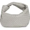 Bottega Veneta Teen Jodie Intrecciato Leather Hobo In Agate Grey/ Gold