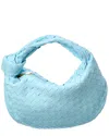 Bottega Veneta Blue Teen Jodie Leather Shoulder Bag In Light Blue