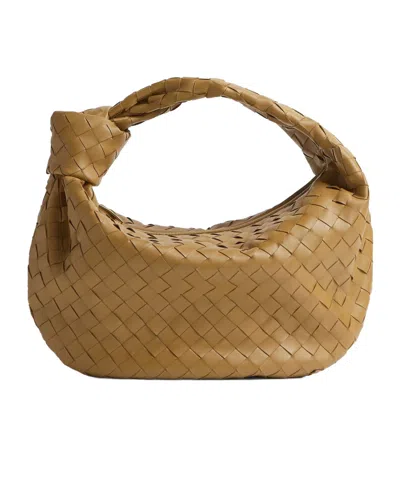 Bottega Veneta Teen Jodie Knitted Shoulder Bag In Beige