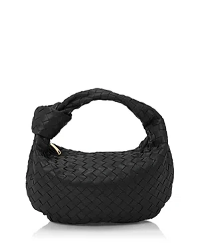 Bottega Veneta Teen Jodie Intrecciato Leather Hobo In Fire Nero