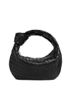 Bottega Veneta Navy Teen Jodie Bag In Black/silver