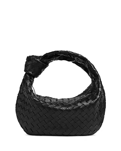 Bottega Veneta Teen Jodie Intrecciato Leather Hobo In Fire Nero