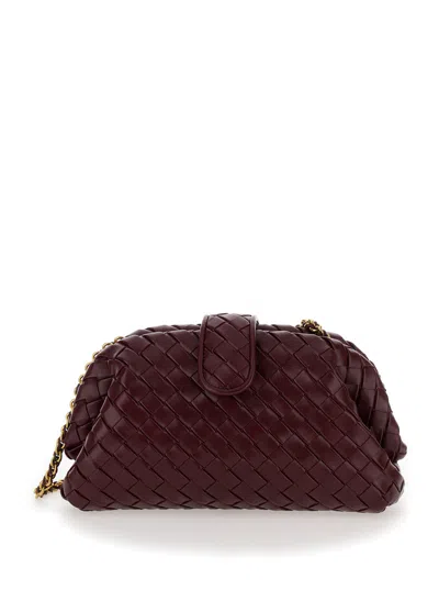 Bottega Veneta 'teen Lauren 1980' Bordeaux Pochette With Chain In Leather Woman