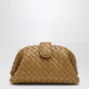 Bottega Veneta Womens Lauren Leather Clutch Bag Dark Praline-m Brass In Brown