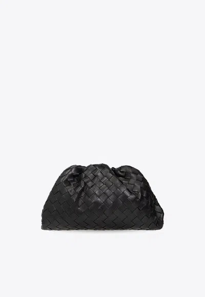 Bottega Veneta Teen Pouch In Intrecciato Leather In Black