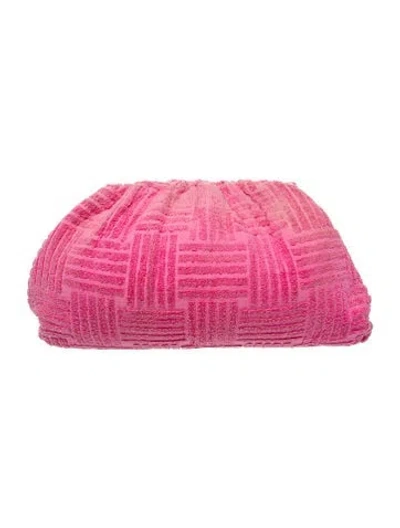 Pre-owned Bottega Veneta Terry Cloth Clutch In Pink