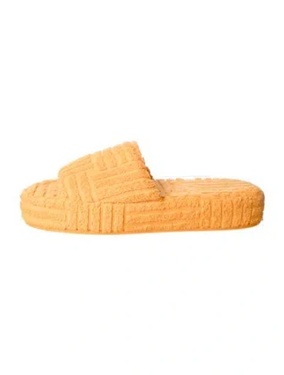 Pre-owned Bottega Veneta Terry Cloth Espadrilles In Orange