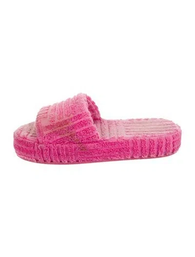 Pre-owned Bottega Veneta Terry Cloth Espadrilles In Pink