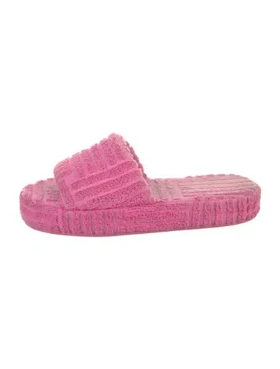 Pre-owned Bottega Veneta Terry Cloth Espadrilles In Pink