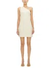 Bottega Veneta Intreccio Pattern One-sleeve Terry Dress In Neutral