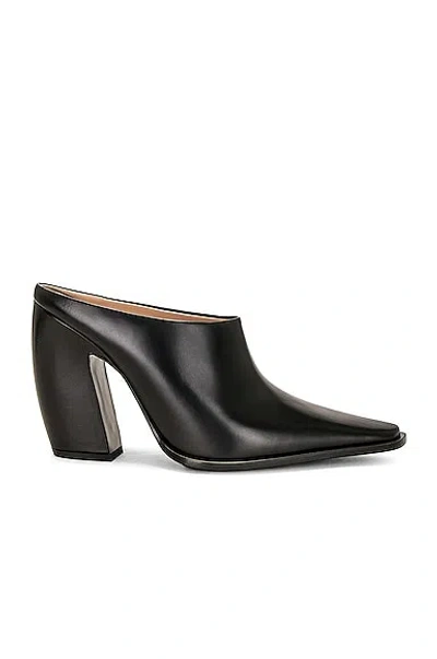 Bottega Veneta Leather Tex Mules With Covered Heel 10cm In Black