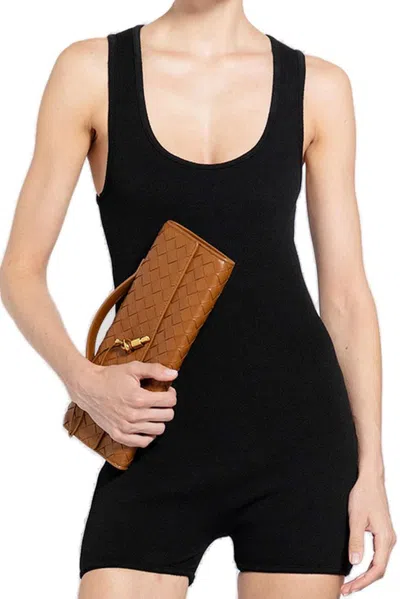 Bottega Veneta Textured Bodysuit In Black