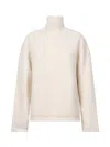 Bottega Veneta Women Textured Cashmere Hign Neck Jumper In Beige