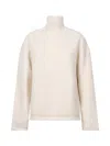 Bottega Veneta Women Textured Cashmere Hign Neck Jumper In Beige