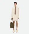 Bottega Veneta Textured Criss-cross Cotton Shirt In Beige