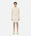 Bottega Veneta Textured Criss-cross Viscose Silk Shorts In Beige